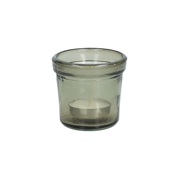 Waxinelichthouder, gerecycled glas, groen, Ø7 cm