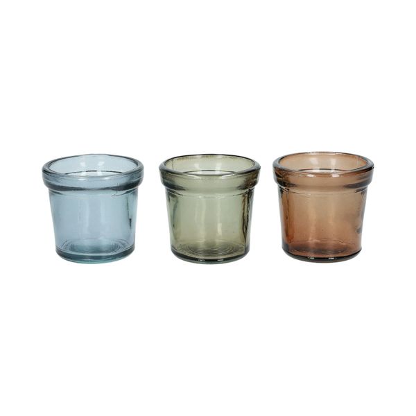 Waxinelichthouder, gerecycled glas, groen, Ø7 cm