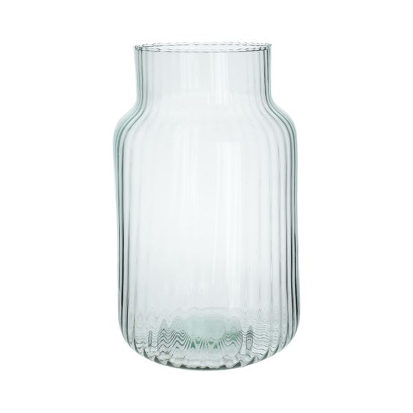 Vase, recyceltes Glas, transparent, Ø19 cm