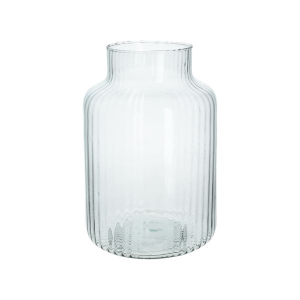 Vase, recyceltes Glas, transparent, Ø17 cm