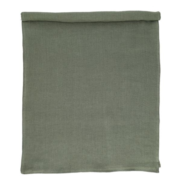 Chemin de table, lin, gris-vert, 47 x 140 cm