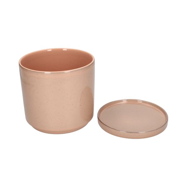 Bloempot met schotel, aardewerk, oudroze, Ø16 x 15 cm
