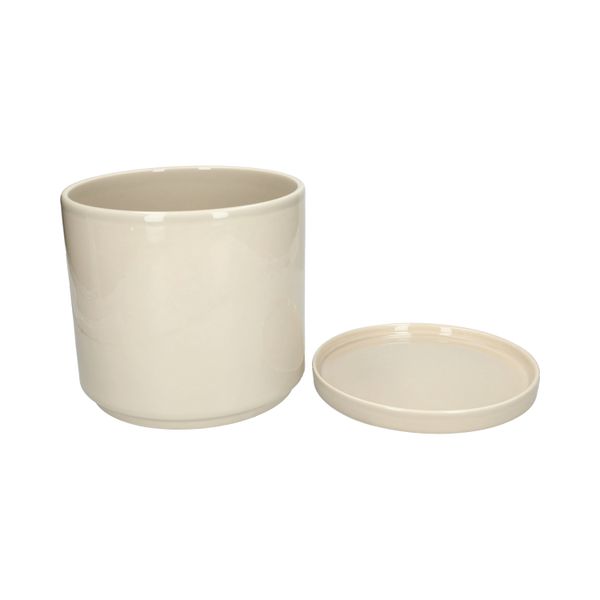 Bloempot met schotel, aardewerk, beige, Ø21 x 20 cm
