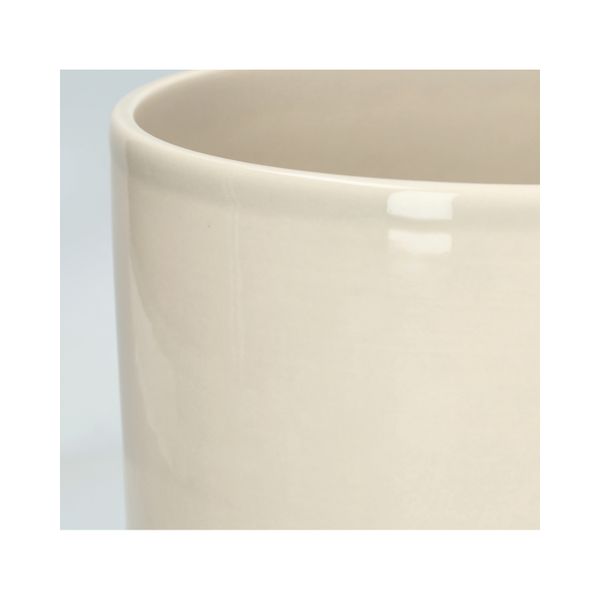 Bloempot met schotel, aardewerk, beige, Ø21 x 20 cm