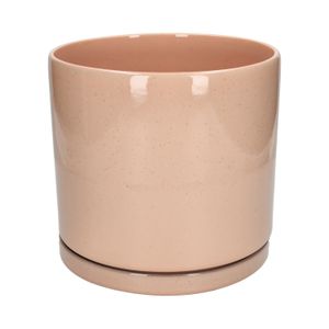 Cache-pot et soucoupe, céramique, vieux rose, Ø21 x 20 cm Cache-pot et soucoupe, céramique, vieux rose, Ø21 x 20 cm