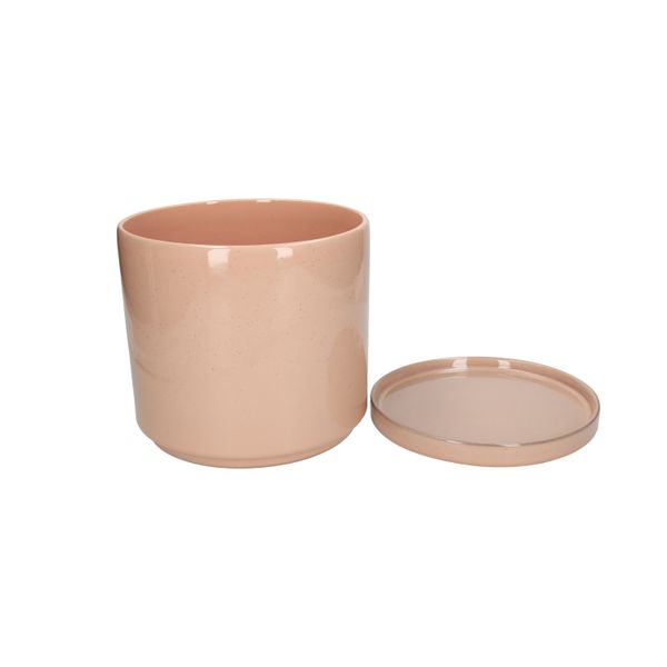 Bloempot met schotel, aardewerk, oudroze, Ø21 x 20 cm