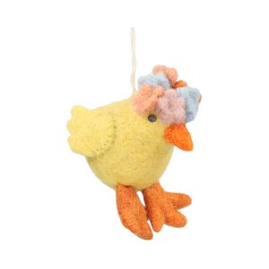 Osteranhänger, Filz, Küken mit Blumenkranz Osteranhänger, Filz, Küken mit Blumenkranz