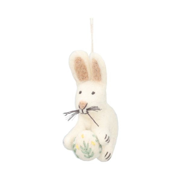 Suspension de Pâques, feutrine, lapin avec œuf de Pâques