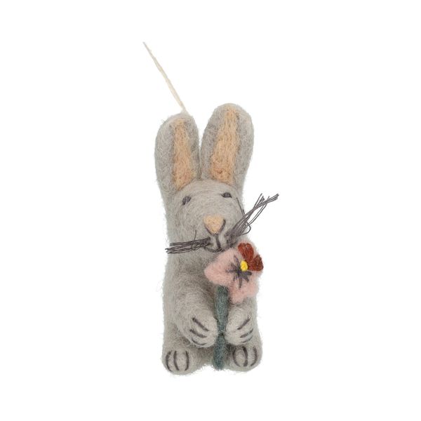 Easter decoration, felt, rabbit with a violet