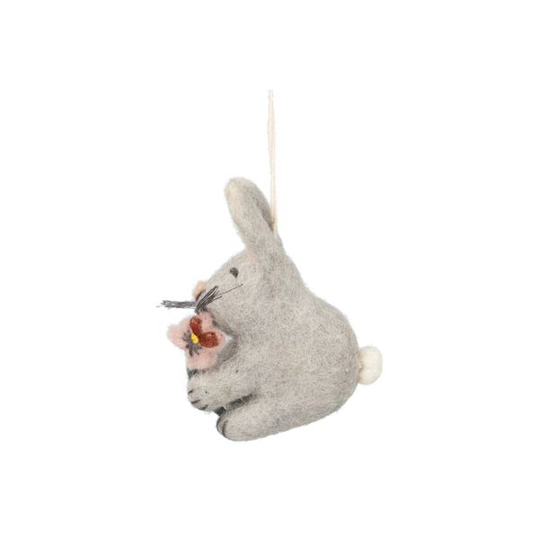 Osteranhänger, Filz, Hase mit Blume