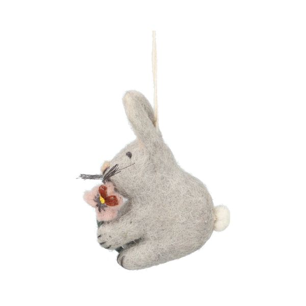 Easter decoration, felt, rabbit with a violet