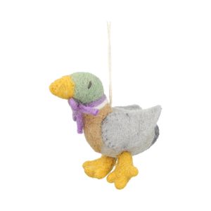 Hanger eend met strik, vilt