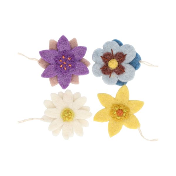 Hanger, vilt, bloemen, set van 4