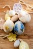 Suspension de Pâques, feutrine, œufs avec fleurs, lot de 4