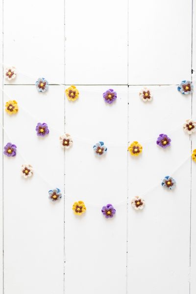 Guirlande, feutrine, violettes, 180 cm