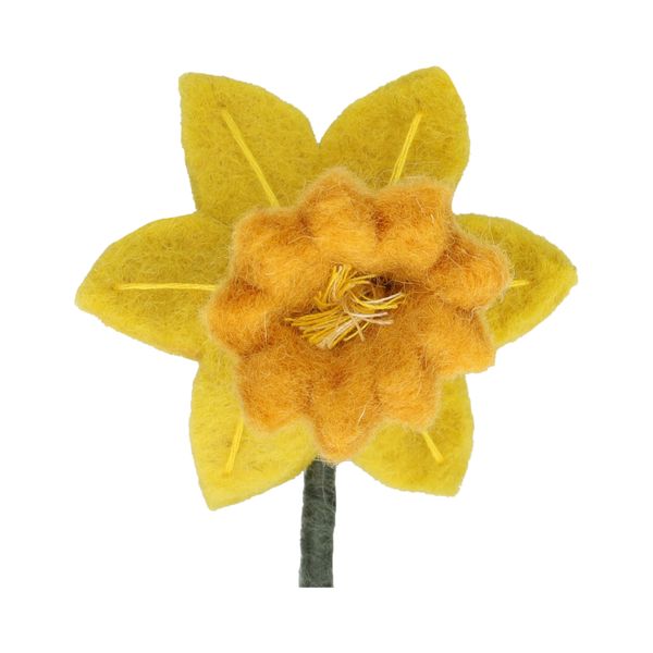 Fleur, feutrine, narcisse, jaune, 24 cm