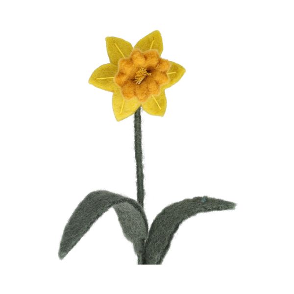 Fleur, feutrine, narcisse, jaune, 24 cm