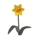 Fleur, feutrine, narcisse, jaune, 24 cm