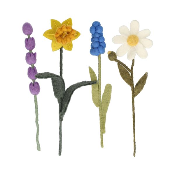 Fleur, feutrine, narcisse, jaune, 24 cm