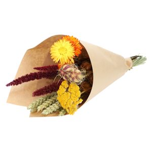 Droogbloemen, kegelboeket, oranje