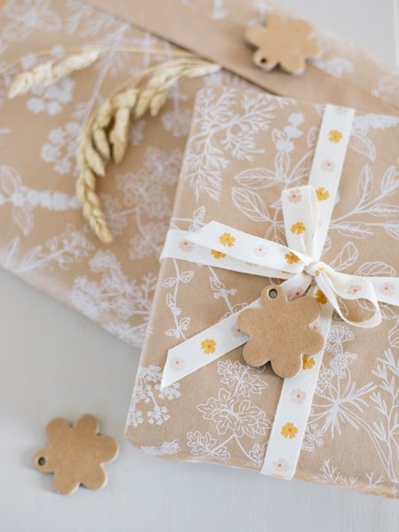 Inpakpapier met kruiden, kraft, 70 x 250 cm