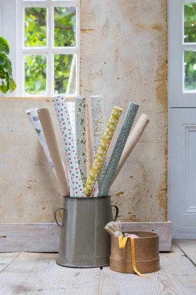 Inpakpapier, klavers en lieveheersbeestje, 70 x 250 cm