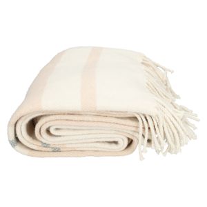 Plaid, wol/katoen, off white, 127 x 178 cm Plaid, wol/katoen, off white, 127 x 178 cm