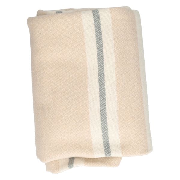 Plaid, laine/coton, blanc cassé, 127 x 178 cm