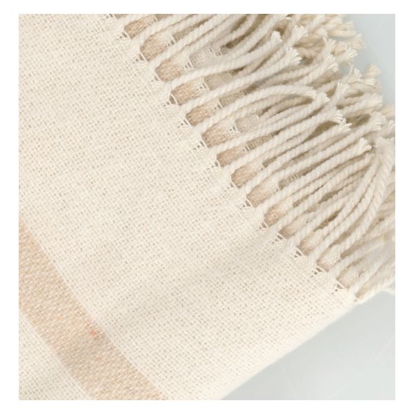 Plaid, laine/coton, blanc cassé, 127 x 178 cm