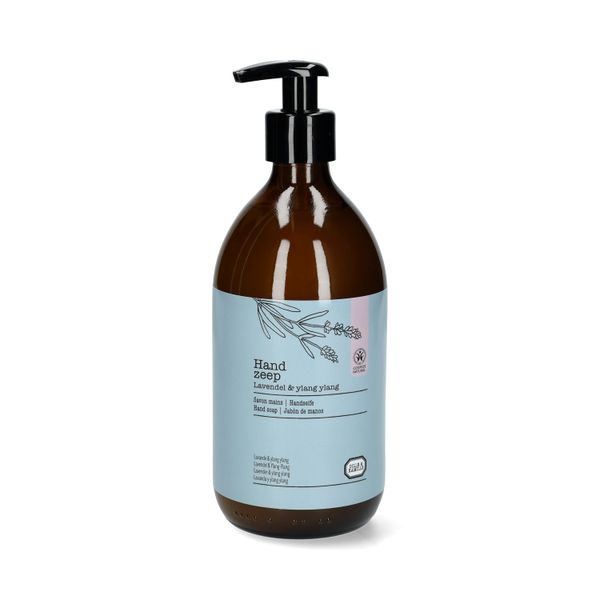 Handzeep, glazen fles, lavendel & ylang, 500 ml