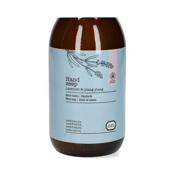 Handzeep, glazen fles, lavendel & ylang, 500 ml