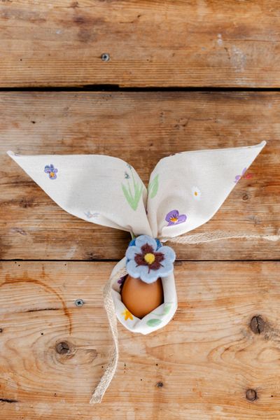 Servet, GOTS bio-katoen, lentebloem, 40 x 40 cm