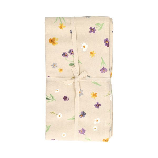 Nappe, coton biologique GOTS, motif fleurs de printemps, 145 X 300 cm