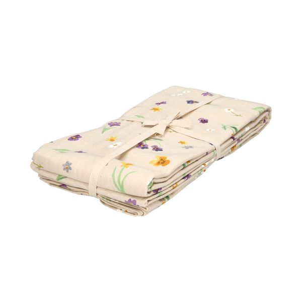 Nappe, coton biologique GOTS, motif fleurs de printemps, 145 X 300 cm