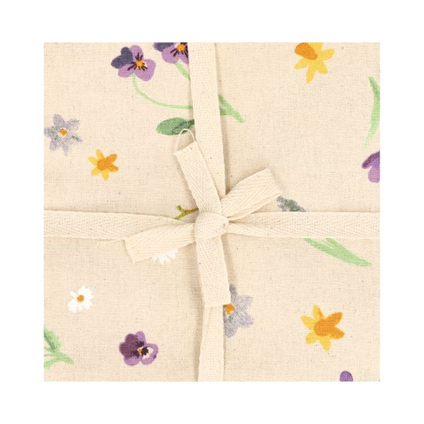 Nappe, coton biologique GOTS, motif fleurs de printemps, 145 X 300 cm