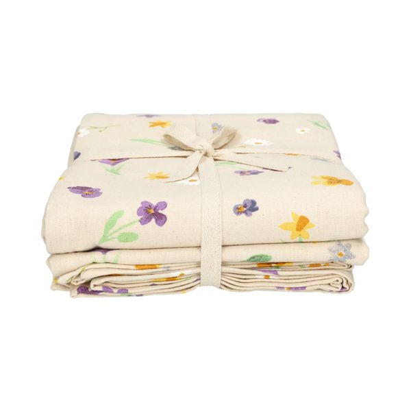 Tafelkleed, GOTS bio-katoen, lentebloem, 145 x 350 cm