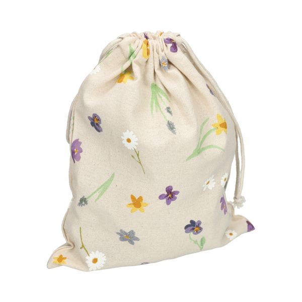 Cadeauzakje, GOTS bio-katoen, lentebloem, 24 x 29 cm