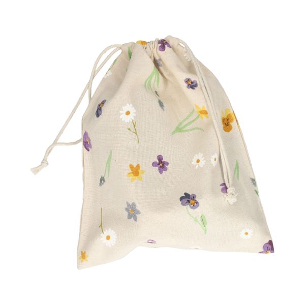Cadeauzakje, GOTS bio-katoen, lentebloem, 24 x 29 cm