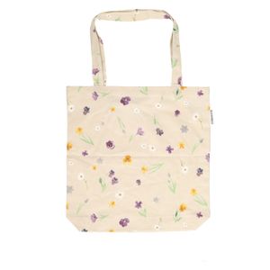 Sac, coton biologique, motif fleurs de printemps