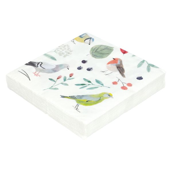 Servetten, papier, takjes en vogels, 33 x 33 cm, 20 stuks