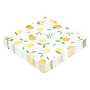 Servetten, papier, citroenen, 33 x 33 cm, 20 stuks Servetten, papier, citroenen, 33 x 33 cm, 20 stuks