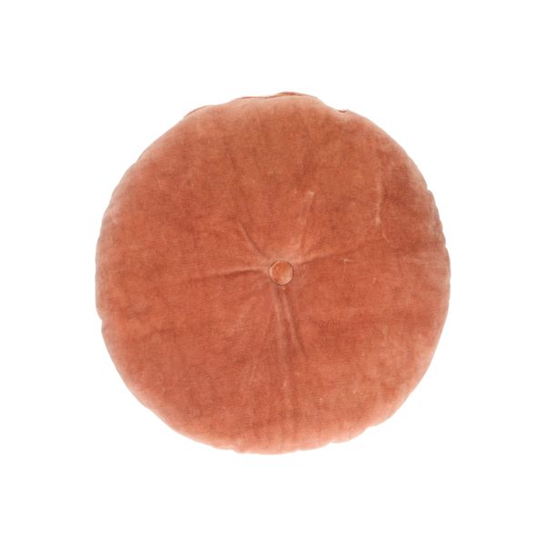 Samtkissen, Bio-Baumwolle, terrakottafarben, Ø 40 cm