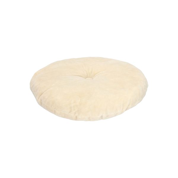 Samtkissen, Bio-Baumwolle, ekrü, Ø 40 cm