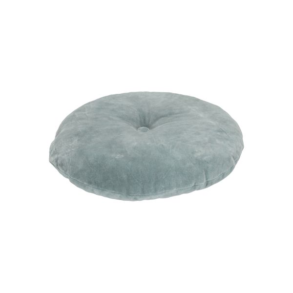 Samtkissen, Bio-Baumwolle, blau, Ø 40 cm