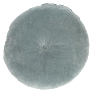 Velours kussen, bio-katoen, blauw, rond, Ø 40 cm