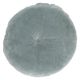 Velours kussen, bio-katoen, blauw, rond, Ø 40 cm