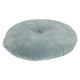 Velours kussen, bio-katoen, blauw, rond, Ø 40 cm