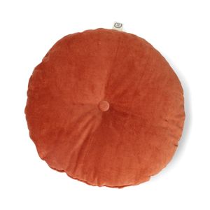 Velours kussen, bio-katoen, lichtbruin, rond, Ø 40 cm
