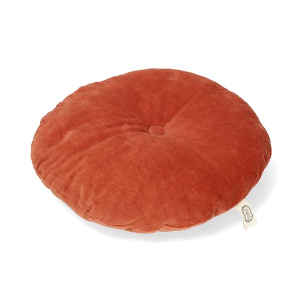 Samtkissen, Bio-Baumwolle, hellbraun, Ø 40 cm