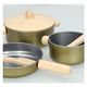 Batterie de cuisine pour enfant, métal et hévéa, 2+